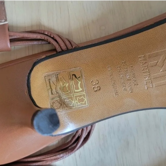 Souliers Martinez Guardamar Leather Sandals Size 38 - Picture 6 of 10